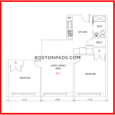 Dorchester/south Boston Border 2 Bed 1 Bath BOSTON Boston - $3,100 50% Fee